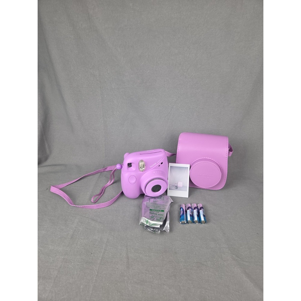 Fujifilm Instax Mini 7 Plus 7+ Instant Camera Purple with Case, Film.